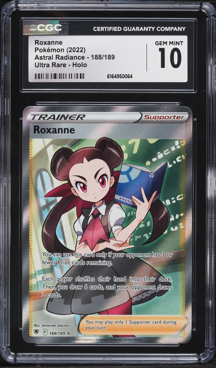 2022 Pokemon Sword & Shield Astral Radiance Full Art Roxanne #188 CGC 10 GEM MINT