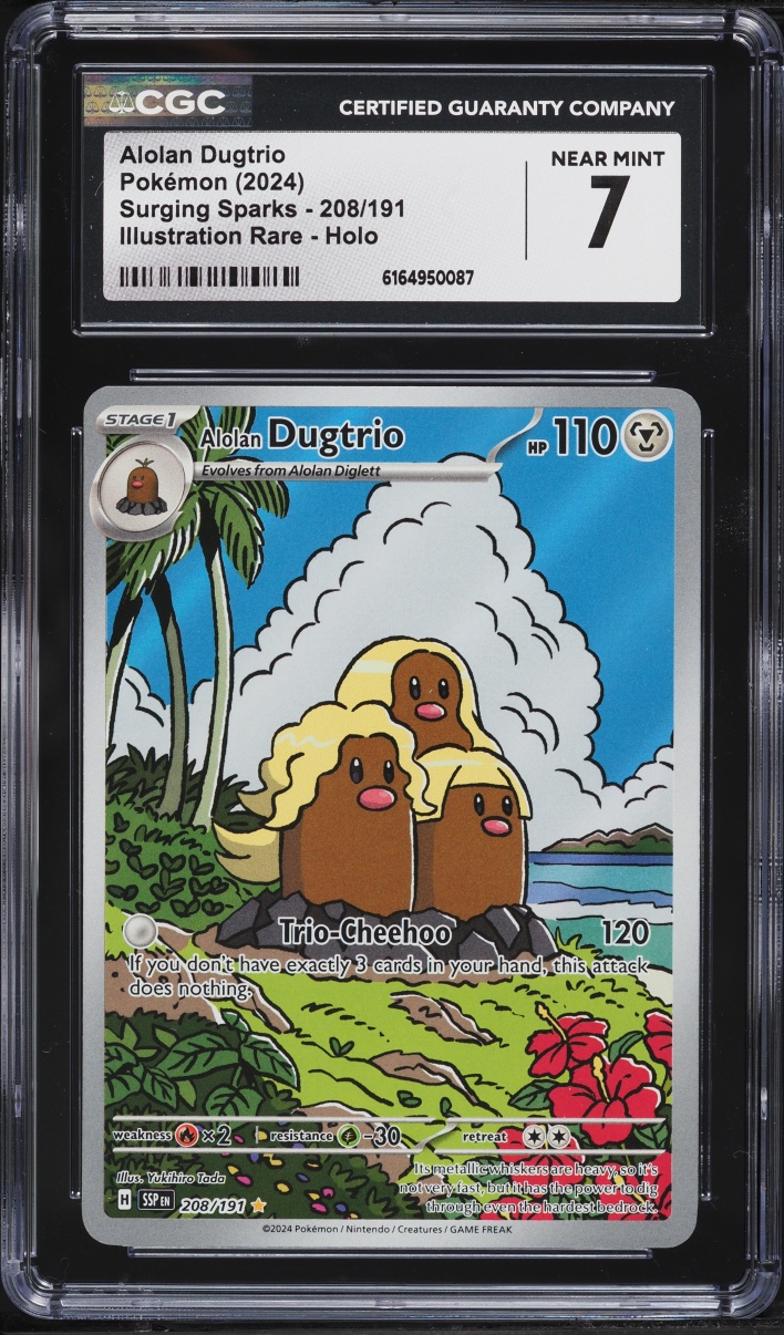 2024 Pokemon Scarlet & Violet Surging Sparks IR Alolan Dugtrio #208 CGC 7 NRMT