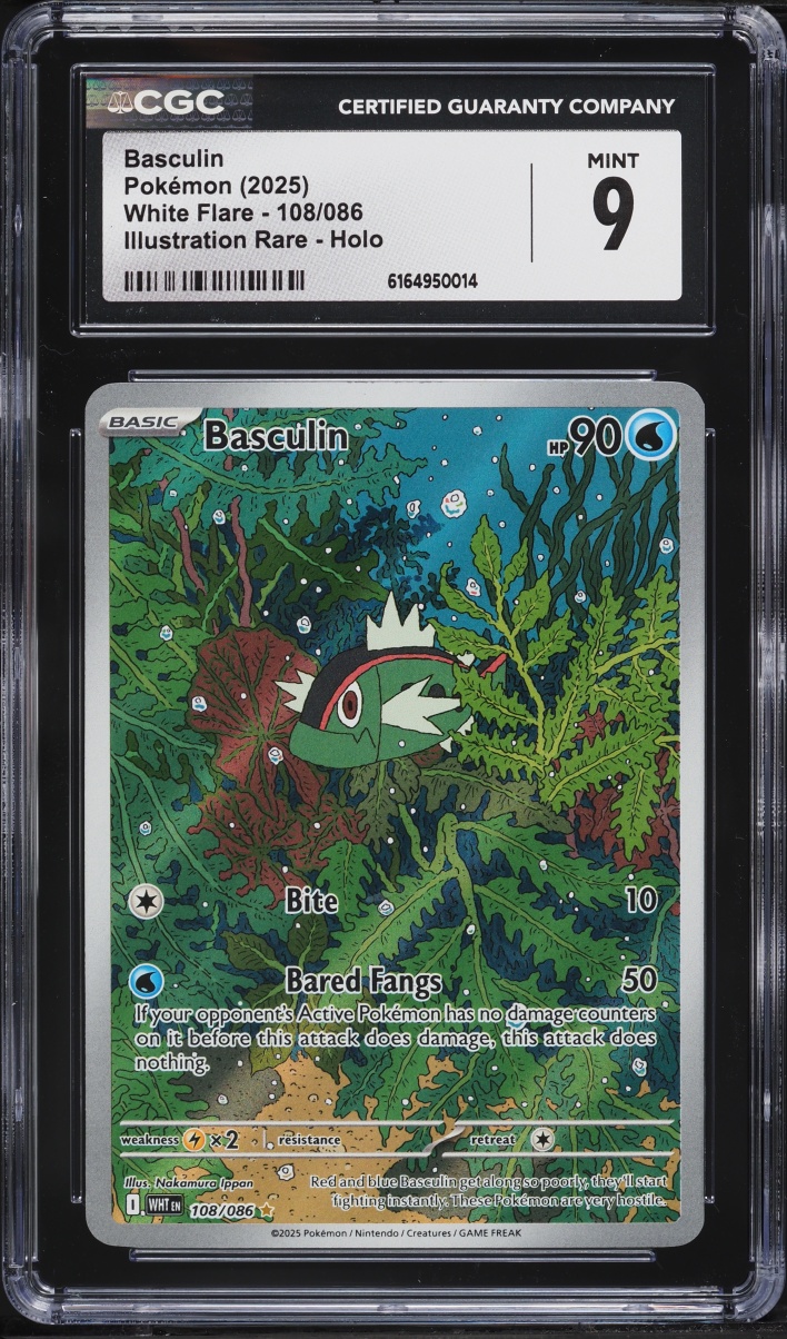 2025 Pokemon Scarlet & Violet White Flare IR Basculin #108 CGC 9 MINT