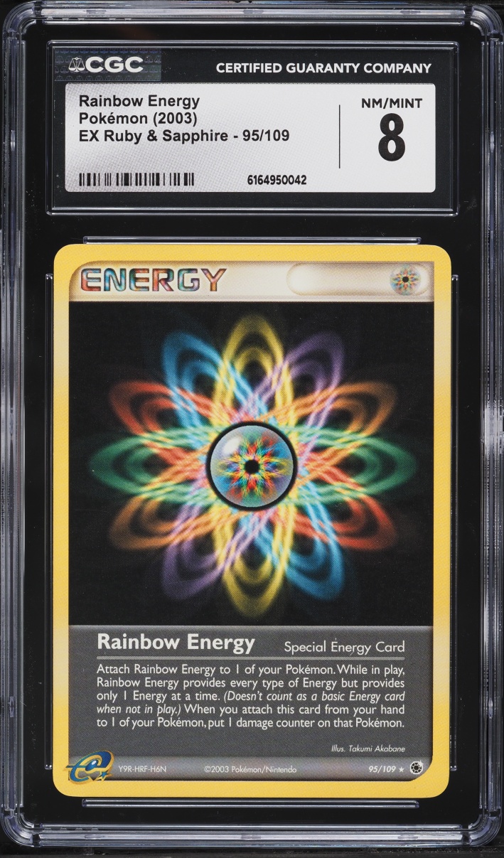 2003 Pokemon EX Ruby & Sapphire Rainbow Energy #95 CGC 8 NM-MT