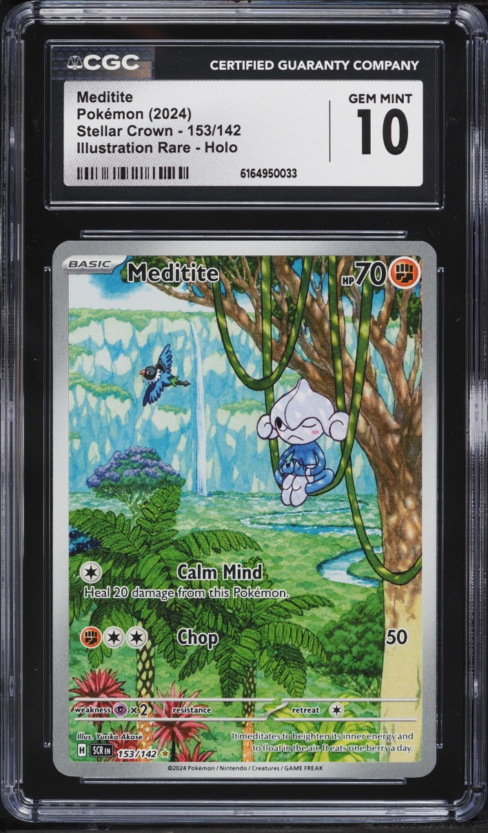 2024 Pokemon Scarlet & Violet Stellar Crown IR Meditite #153 CGC 10 GEM MINT