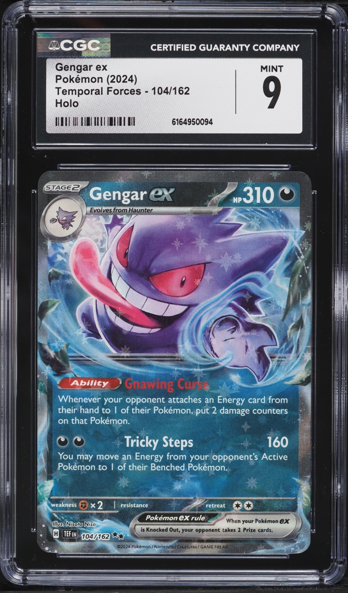 2024 Pokemon Scarlet & Violet Temporal Forces Holo Gengar Ex #104 CGC 9 MINT