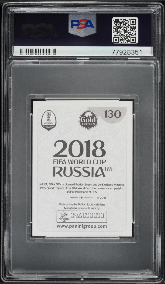 2018 Panini World Cup Stickers Gold Cristiano Ronaldo #130 PSA 9 MINT