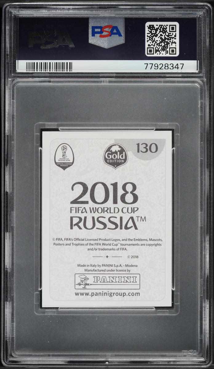 2018 Panini World Cup Stickers Gold Cristiano Ronaldo #130 PSA 9 MINT