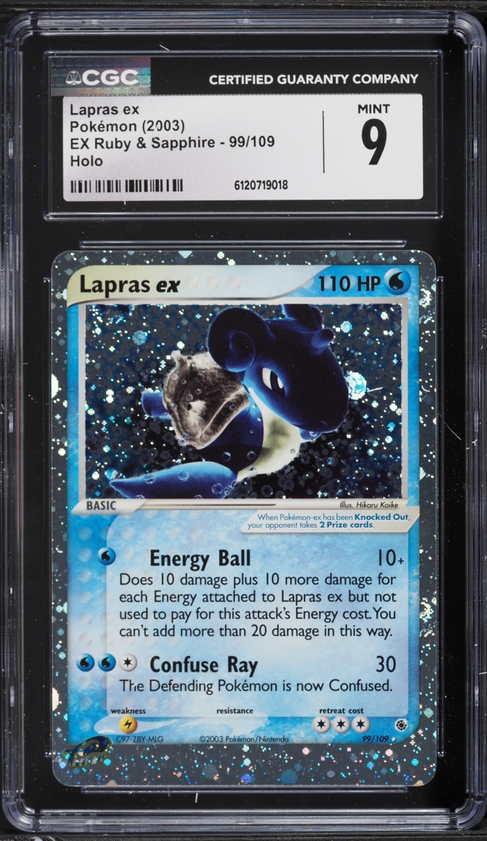 2003 Pokemon EX Ruby & Sapphire Holo Lapras EX #99 CGC 9 MINT