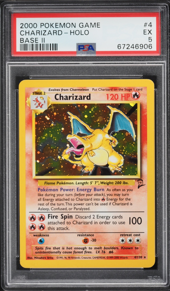 2000 Pokemon Base Set 2 Holo Charizard #4 PSA 5 EX