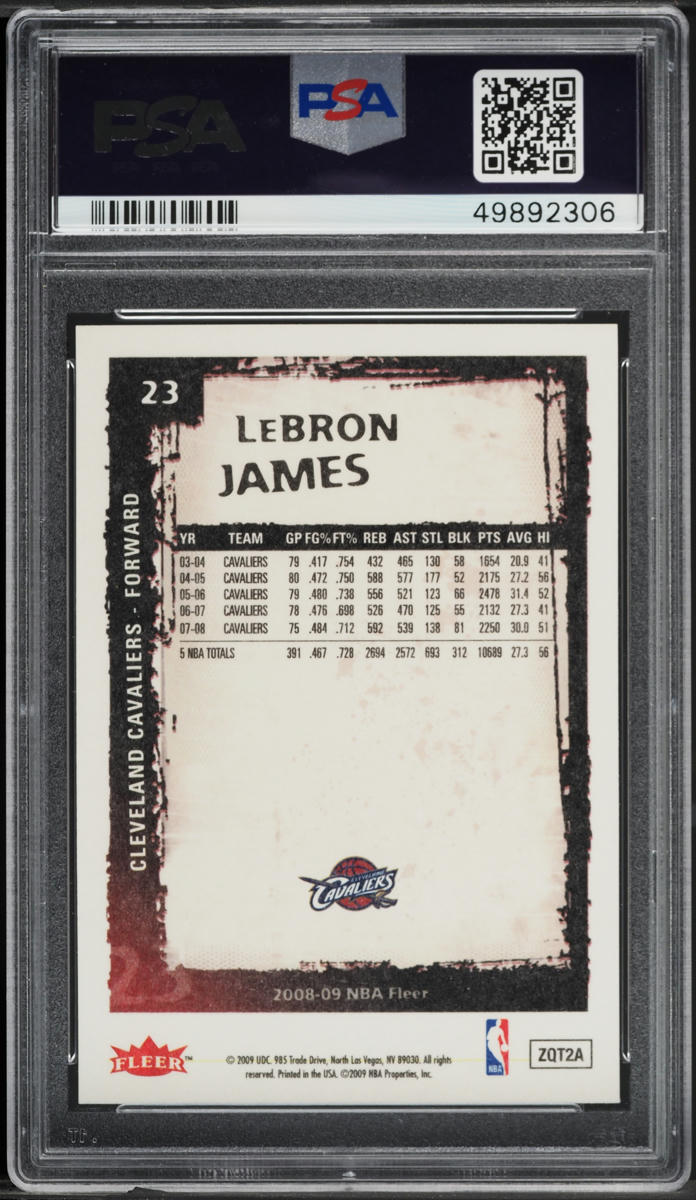 2008 Fleer Basketball LeBron James #23 PSA 10 GEM MINT
