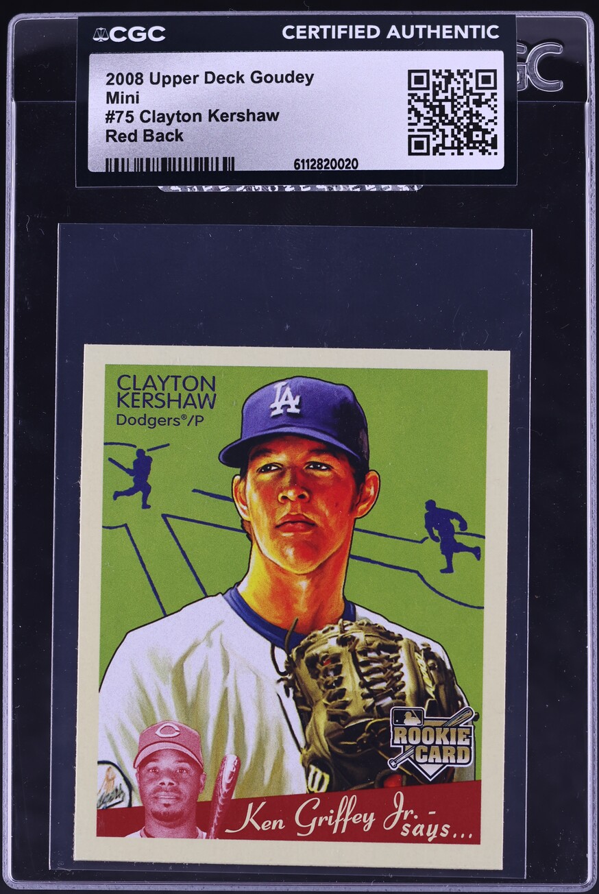 2008 Upper Deck Goudey Mini Red Back Clayton Kershaw ROOKIE #75 CGC AUTH