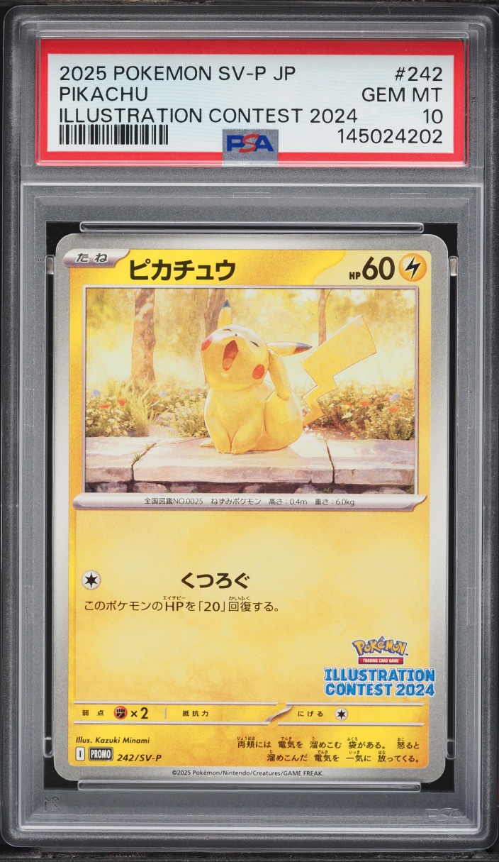 2025 Pokemon Japanese Scarlet & Violet Promo Illustration Contest Pikachu #242 PSA 10 GEM MINT