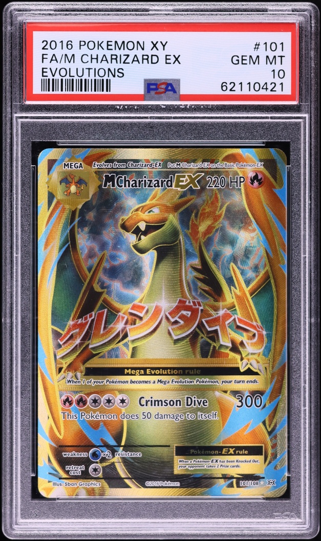 2016 Pokemon XY Evolutions Full Art M Charizard EX #101 PSA 10 GEM MINT