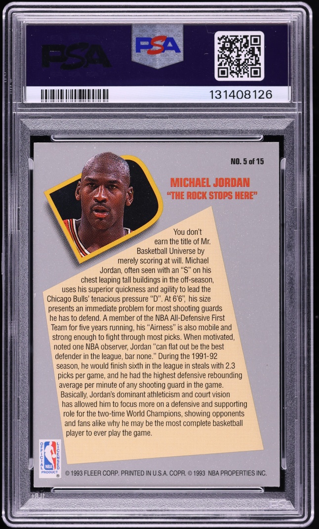 1992 Fleer Total D Michael Jordan #5 PSA 6 EXMT