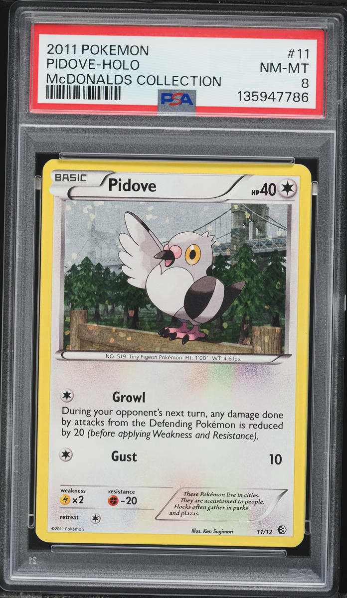 2011 Pokemon McDonald's Collection Holo Pidove #11 PSA 8 NM-MT
