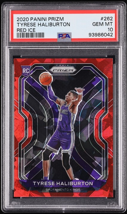 2020 Panini Prizm Red Ice Tyrese Haliburton ROOKIE #262 PSA 10 GEM MINT