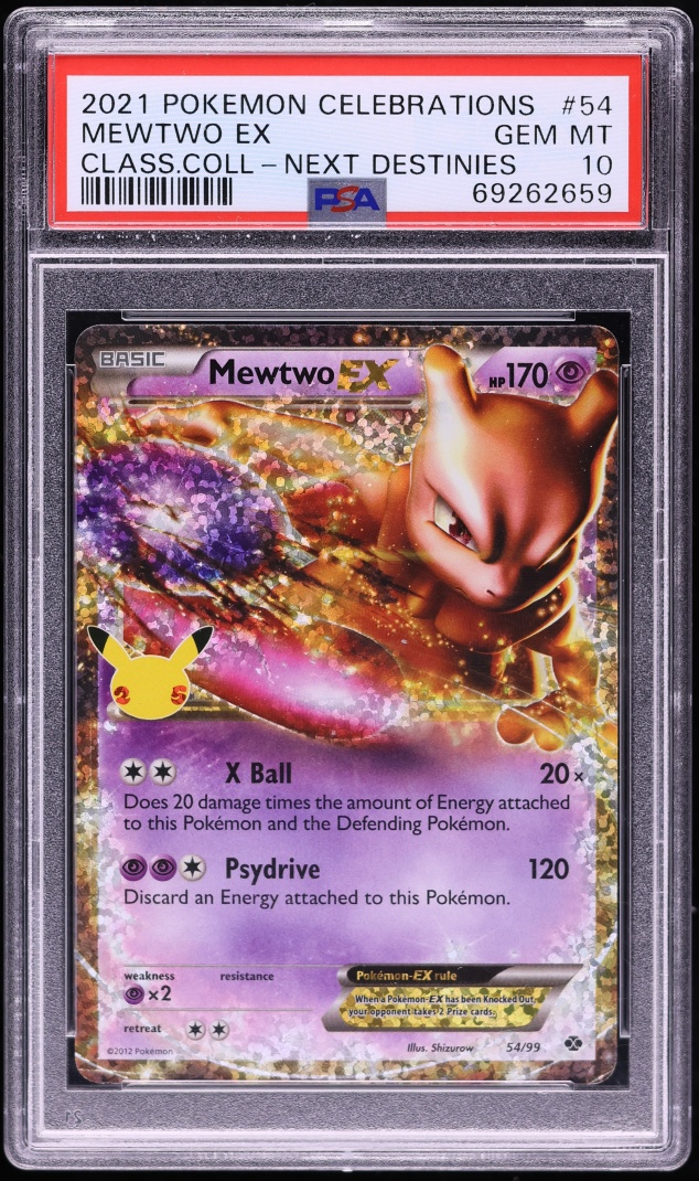 2021 Pokemon Sword & Shield Celebrations Classic Collection Holo Mewtwo EX #54 PSA 10 GEM MINT