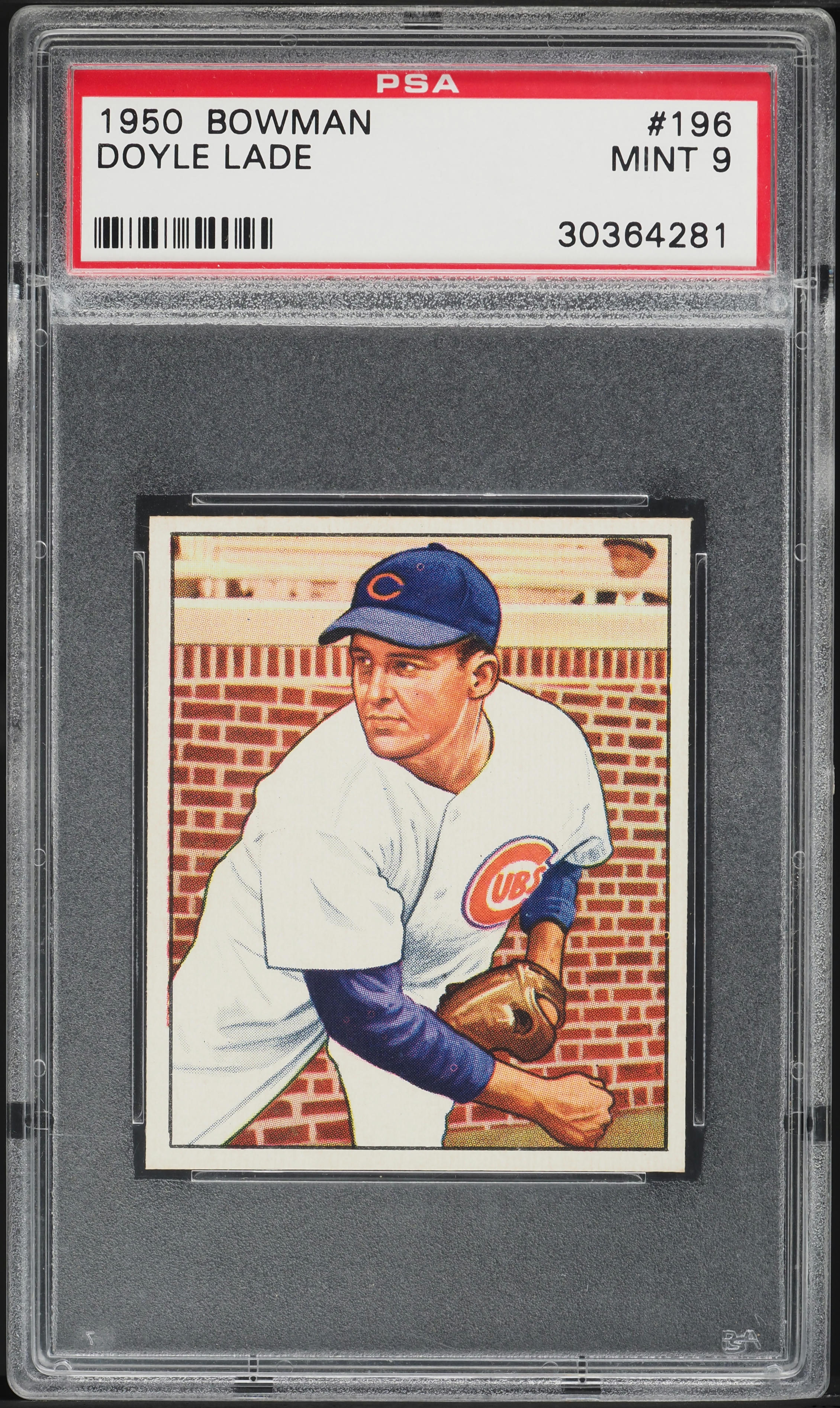 1950 Bowman Doyle Lade #196 PSA 9 MINT