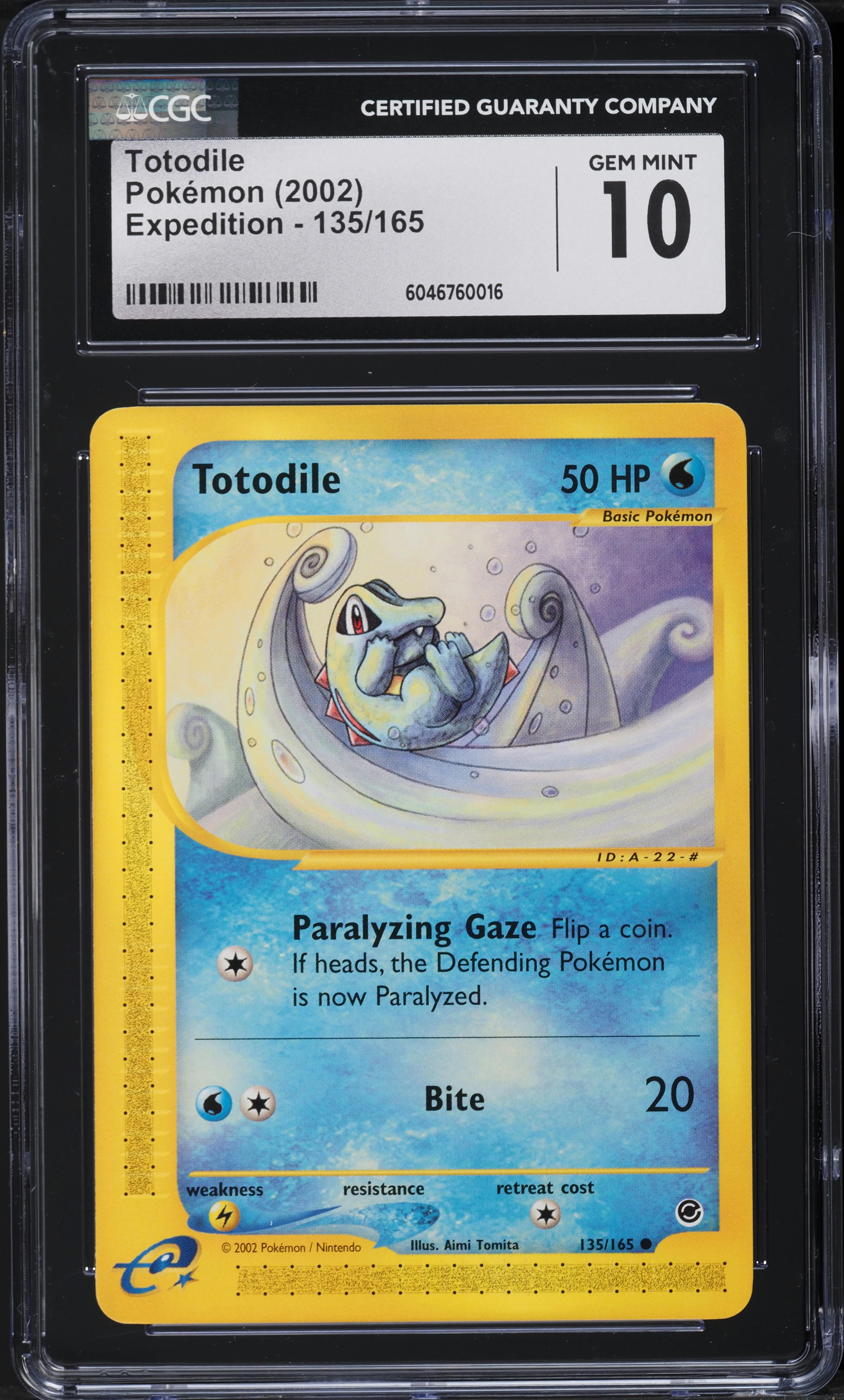 2002 Pokemon Expedition Totodile #135 CGC 10 GEM MINT