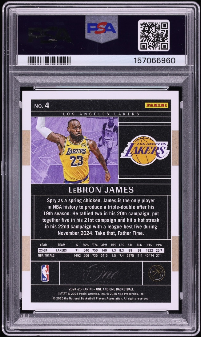 2024 Panini One And One Gold LeBron James #4 PSA 9 MINT