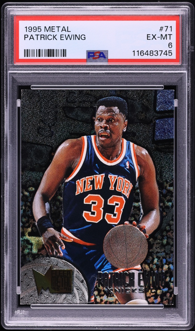1995 Metal Basketball Patrick Ewing #71 PSA 6 EXMT