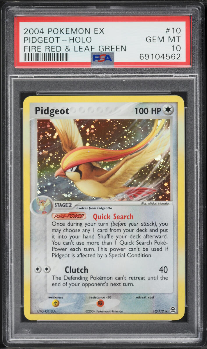 2004 Pokemon EX Fire Red & Leaf Green Holo Pidgeot #10 PSA 10 GEM MINT