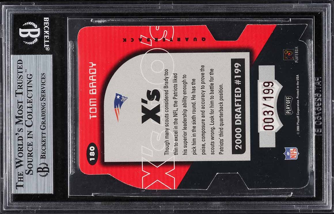 2000 Playoff Momentum X's Tom Brady ROOKIE /199 #180 BGS 9 MINT