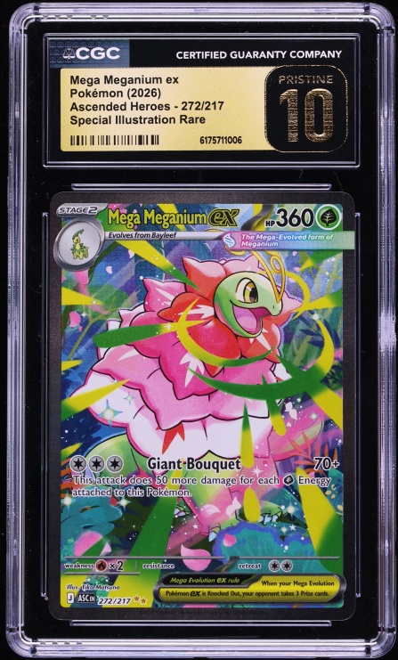 2026 Pokemon Mega Evolution Ascended Heroes SIR Mega Meganium ex #272 CGC 10 PRISTINE