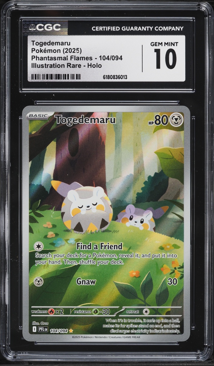 2025 Pokemon Mega Evolution Phantasmal Flames IR Togedemaru #104 CGC 10 GEM MINT