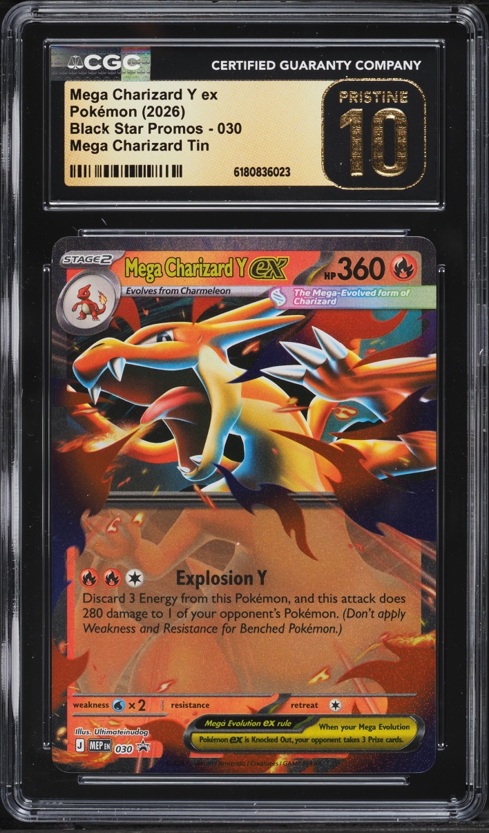 2026 Pokemon Mega Evolution Black Star Promo Tin Mega Charizard Y Ex #30 CGC 10 PRISTINE