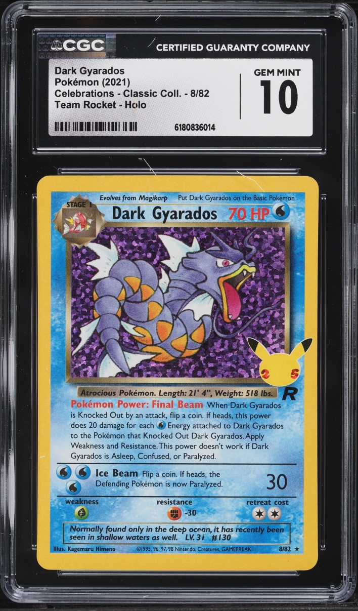 2021 Pokemon Sword & Shield Celebrations Classic Collection Holo Dark Gyarados #8 CGC 10 GEM