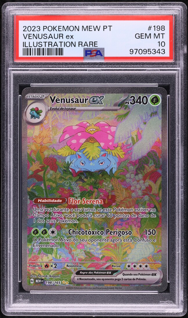 2023 Pokemon Portuguese SV 151 Illustration Rare Venusaur ex #198 PSA 10 GEM