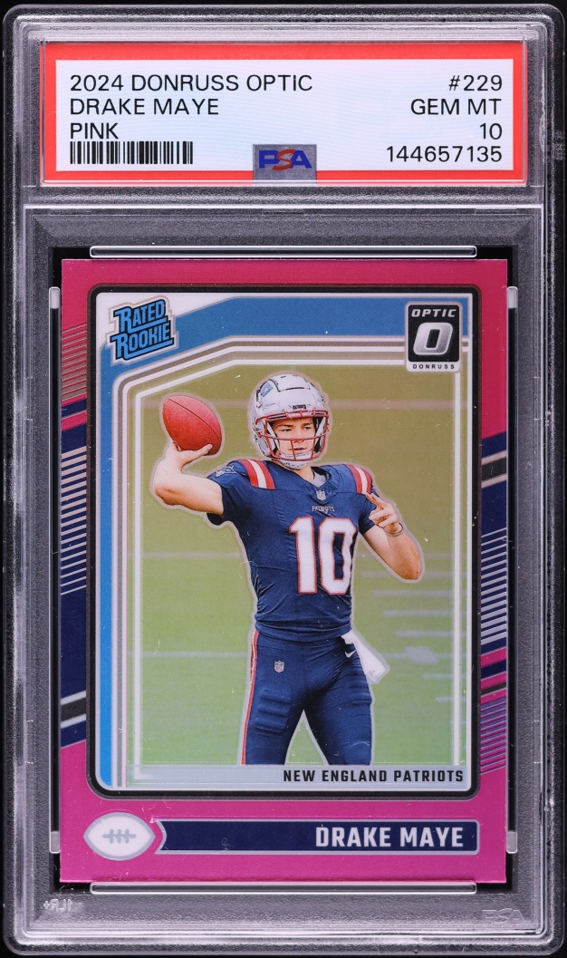 2024 Donruss Optic Pink Drake Maye ROOKIE #229 PSA 10 GEM MINT