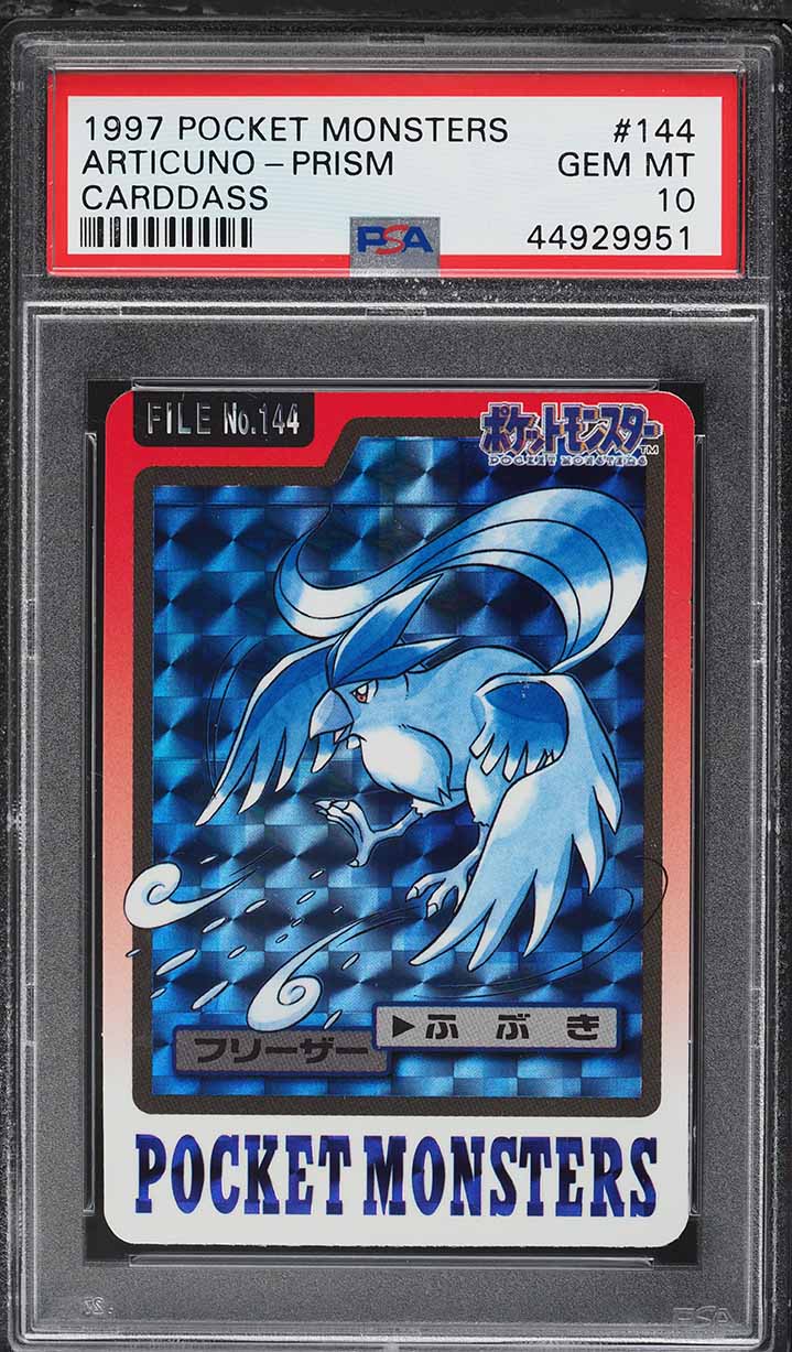 1997 Pokemon Japanese Pocket Monsters Carddass Prism Articuno #144 PSA 10 GEM