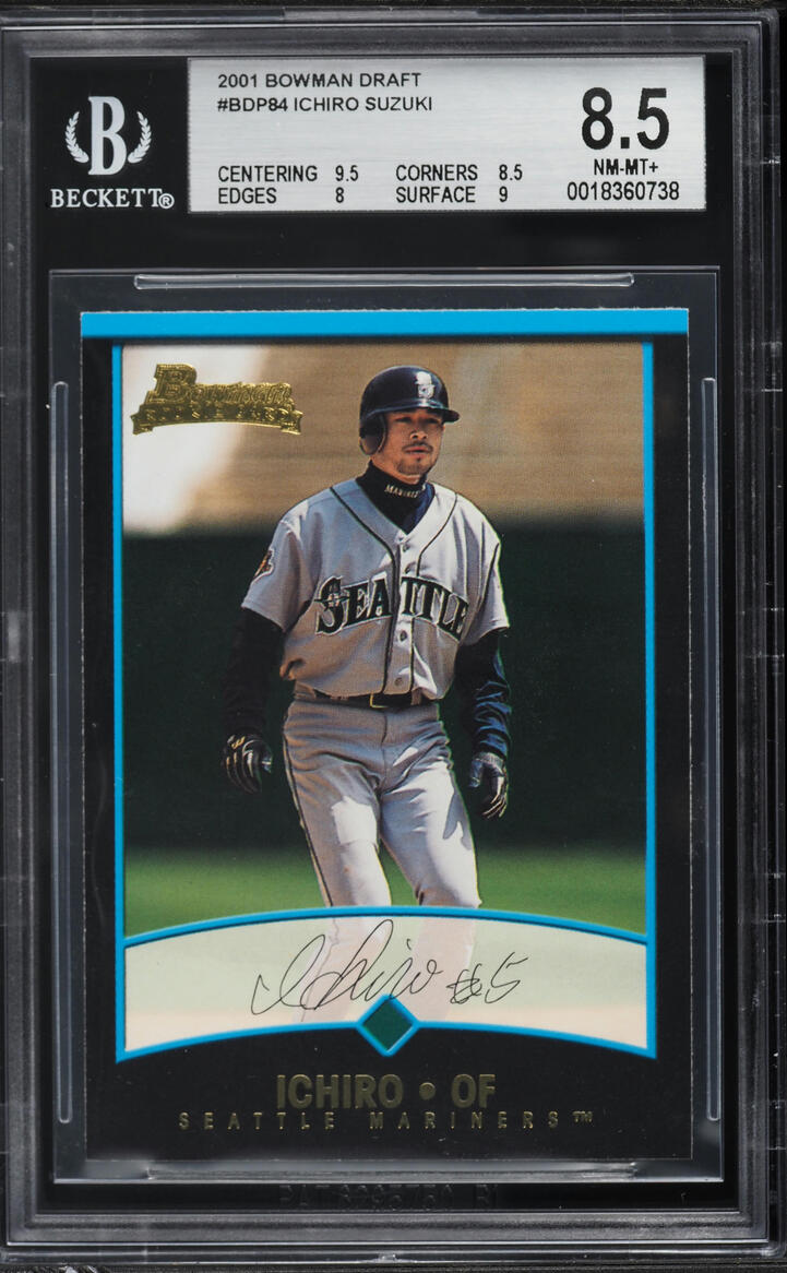 2001 Bowman Draft Picks Ichiro ROOKIE #BDP84 BGS 8.5 NM-MT+