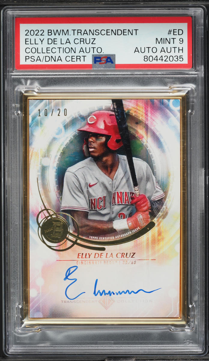 2022 Bowman Transcendent Collection Elly De La Cruz AUTO /20 #ED PSA 9 MINT