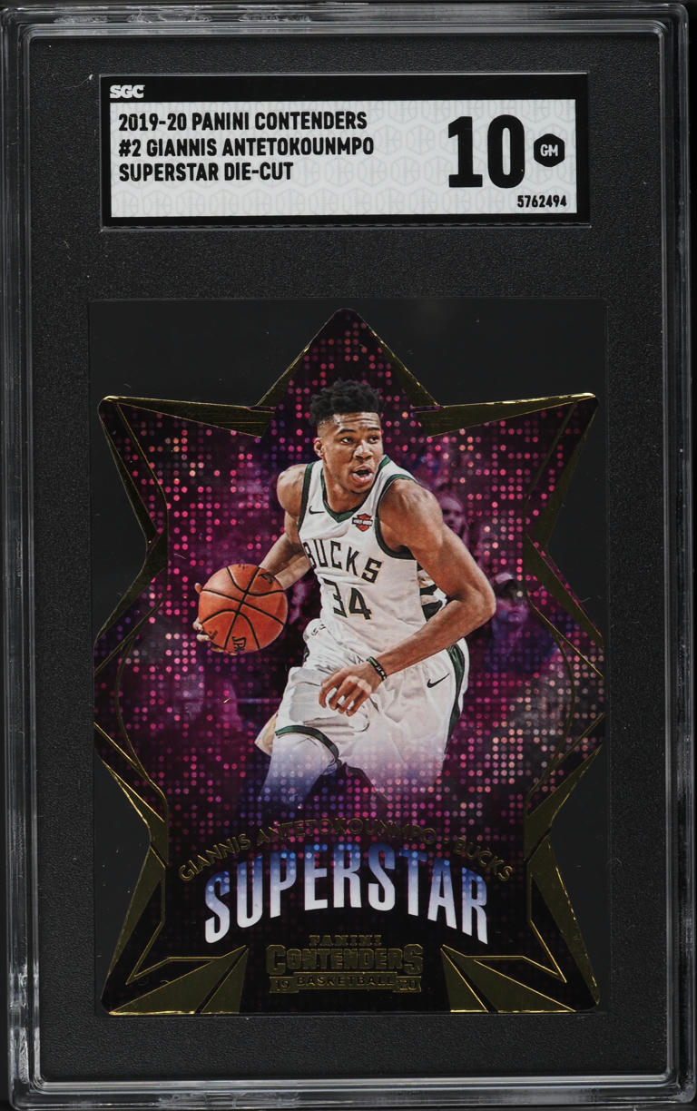 2019 Panini Contenders Superstar Die-Cut Giannis Antetokounmpo #2 SGC 10 GEM - Main Image
