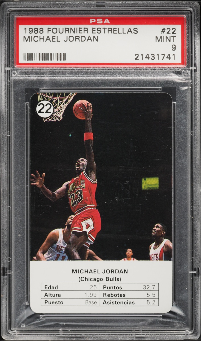1988 Fournier Estrellas Michael Jordan #22 PSA 9 MINT