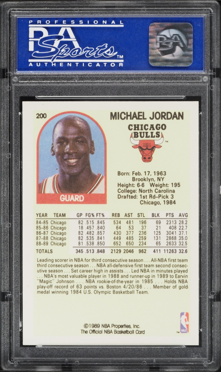 1989 Hoops Michael Jordan #200 PSA 9 MINT - Photo 2