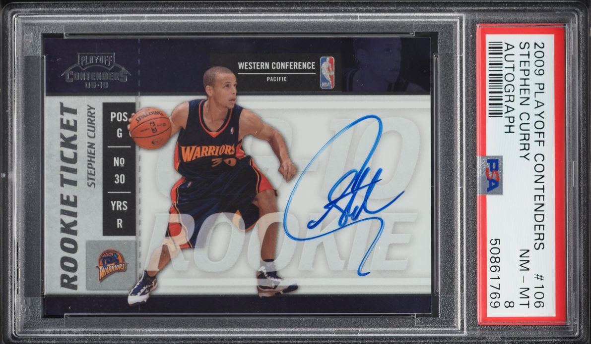 2009 Playoff Contenders Stephen Curry ROOKIE AUTO #106 PSA 8 NM-MT