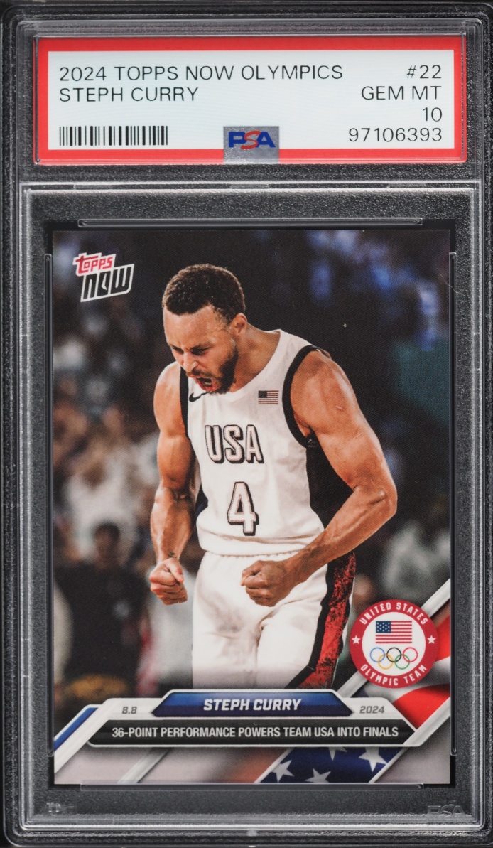 2024 Topps Now Olympics Steph Curry #22 PSA 10 GEM MINT