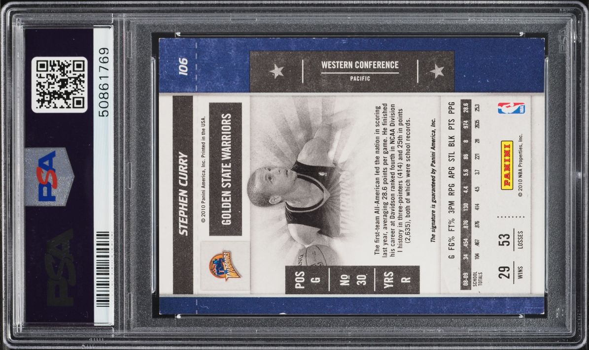 2009 Playoff Contenders Stephen Curry ROOKIE AUTO #106 PSA 8 NM-MT - Photo 2