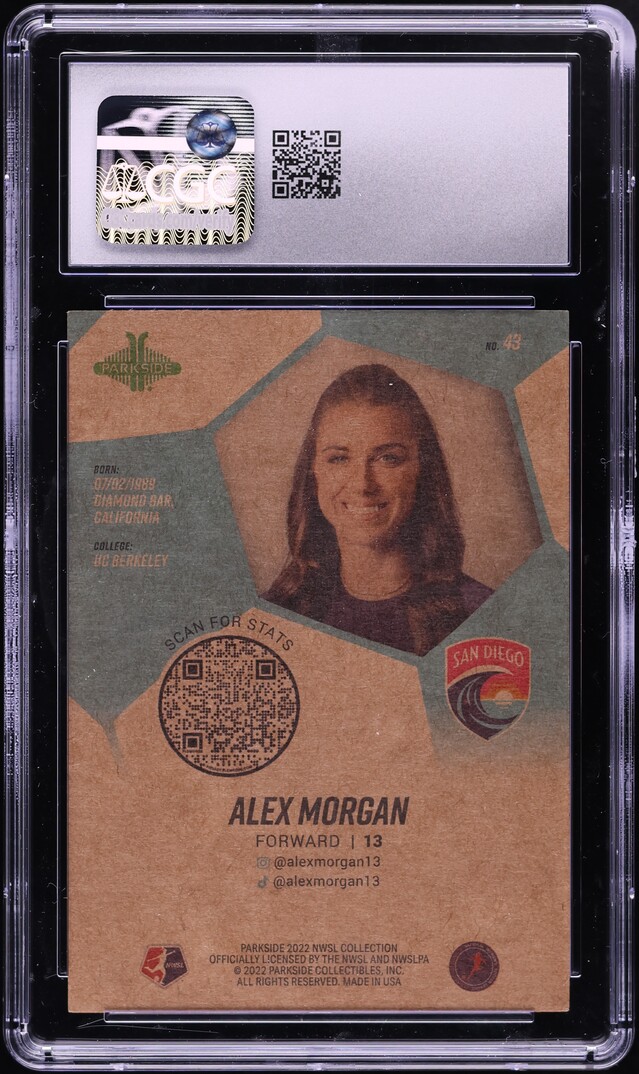2022 Parkside NWSL Collection Vintage Stock Alex Morgan #43 CGC 9 MINT