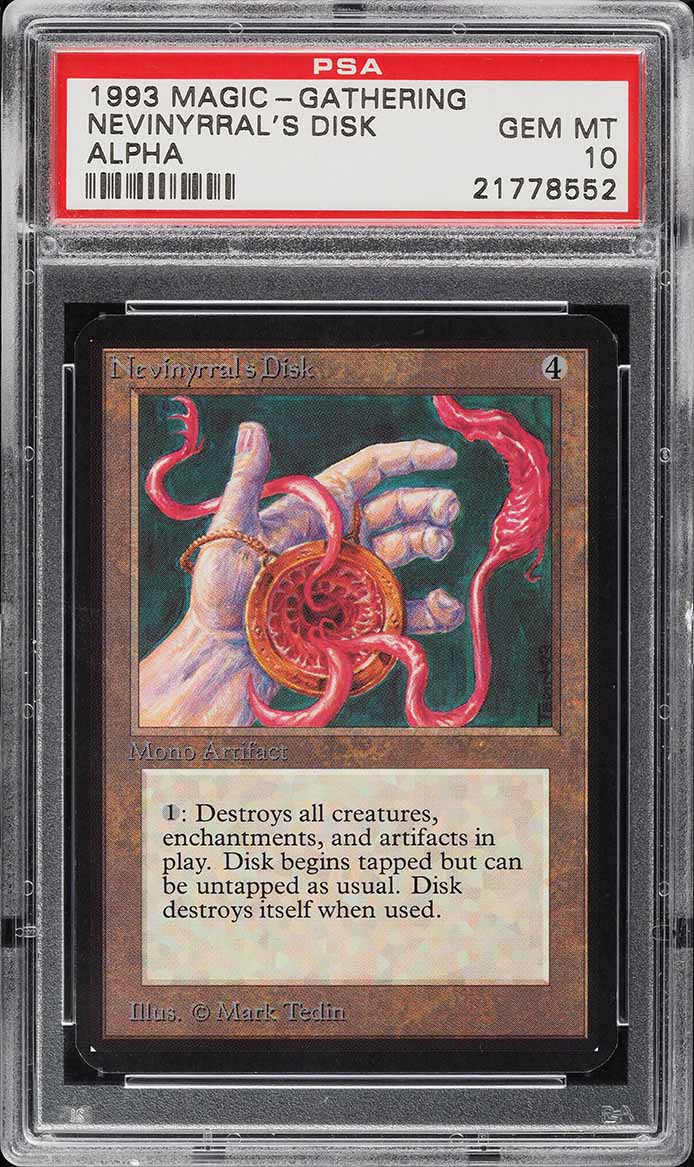 1993 Magic The Gathering MTG Alpha Nevinyrral's Disk R A PSA 10 GEM MINT