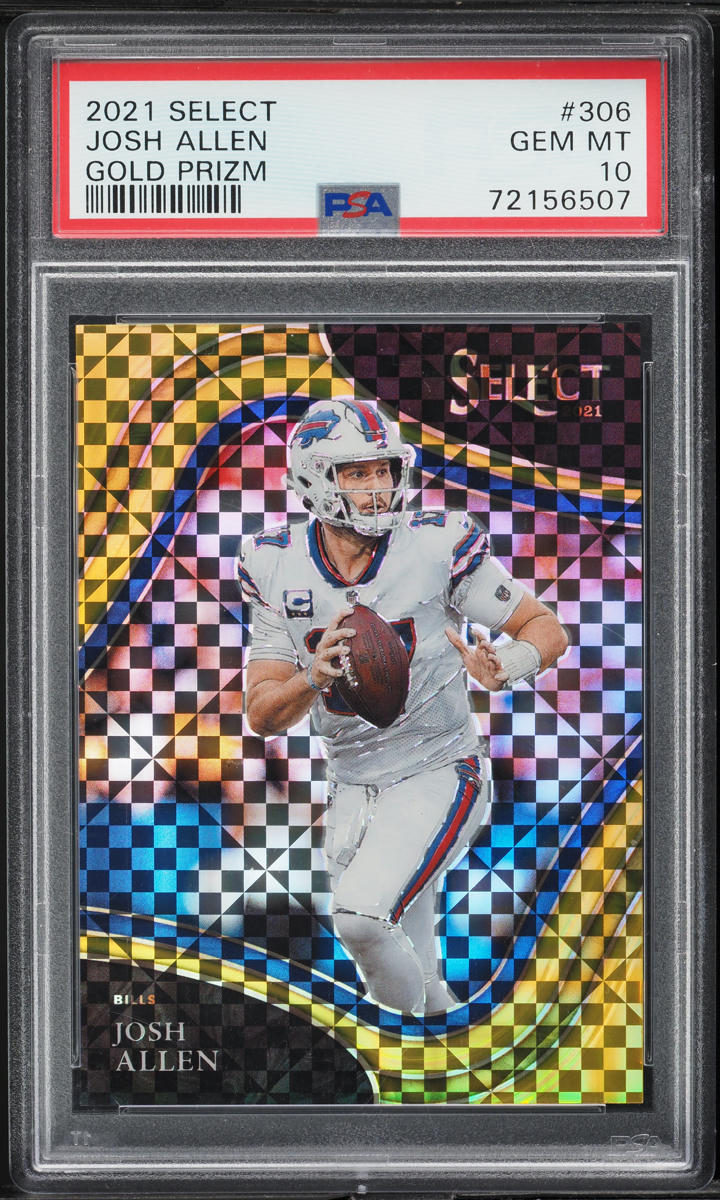 2021 Select Field Level Gold Prizm Josh Allen /10 #306 PSA 10 GEM MINT