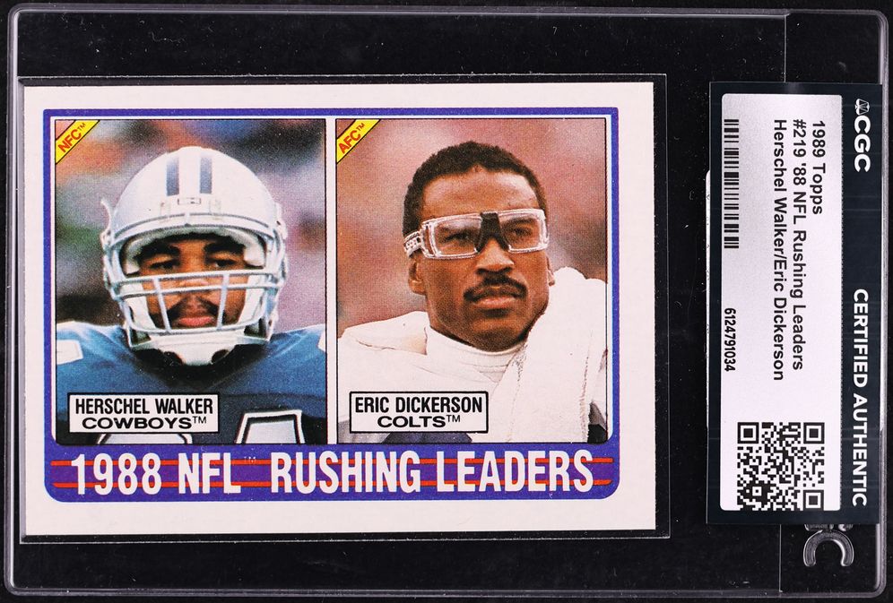 1989 Topps Football Herschel Walker Eric Dickerson #219 CGC AUTH