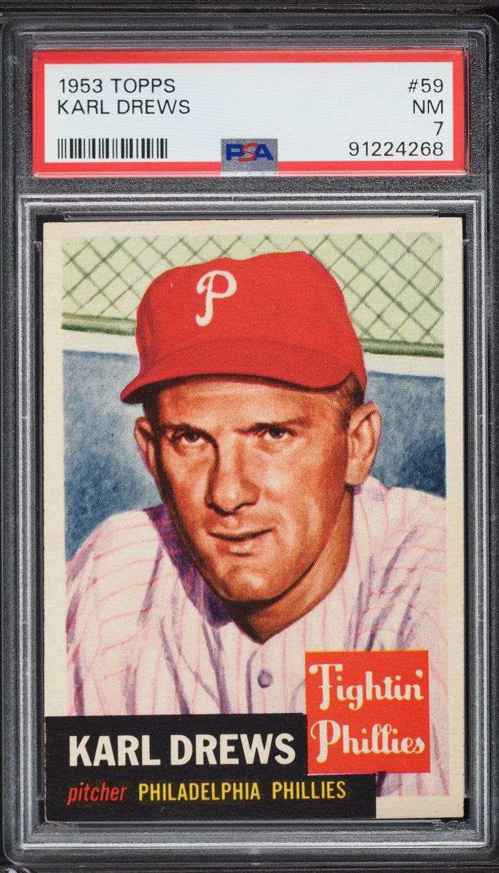 1953 Topps Karl Drews #59 PSA 7 NRMT