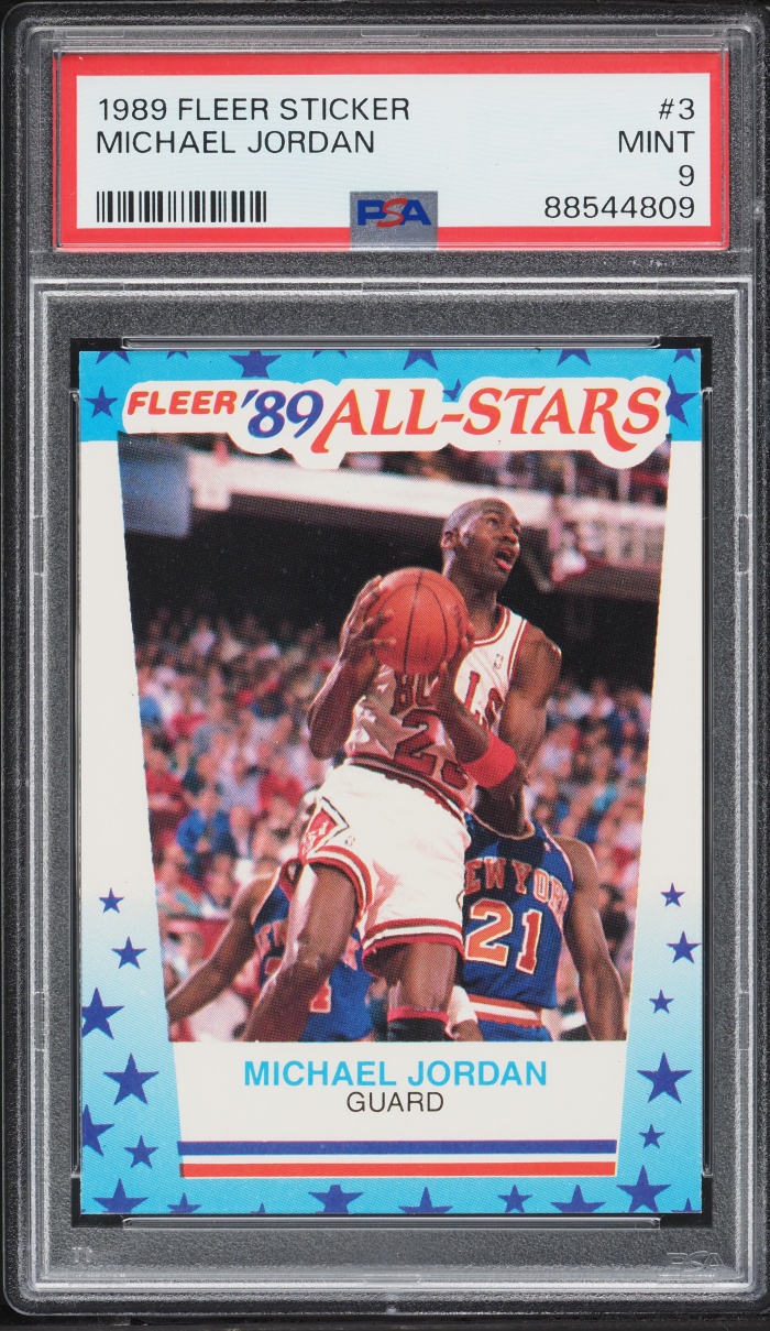 1989 Fleer Sticker Michael Jordan #3 PSA 9 MINT