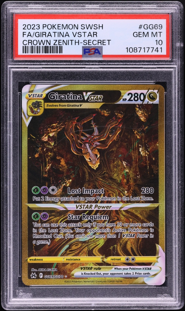 2023 Pokemon Sword & Shield Crown Zenith Gold Rare Giratina Vstar #GG69 PSA 10 GEM MINT