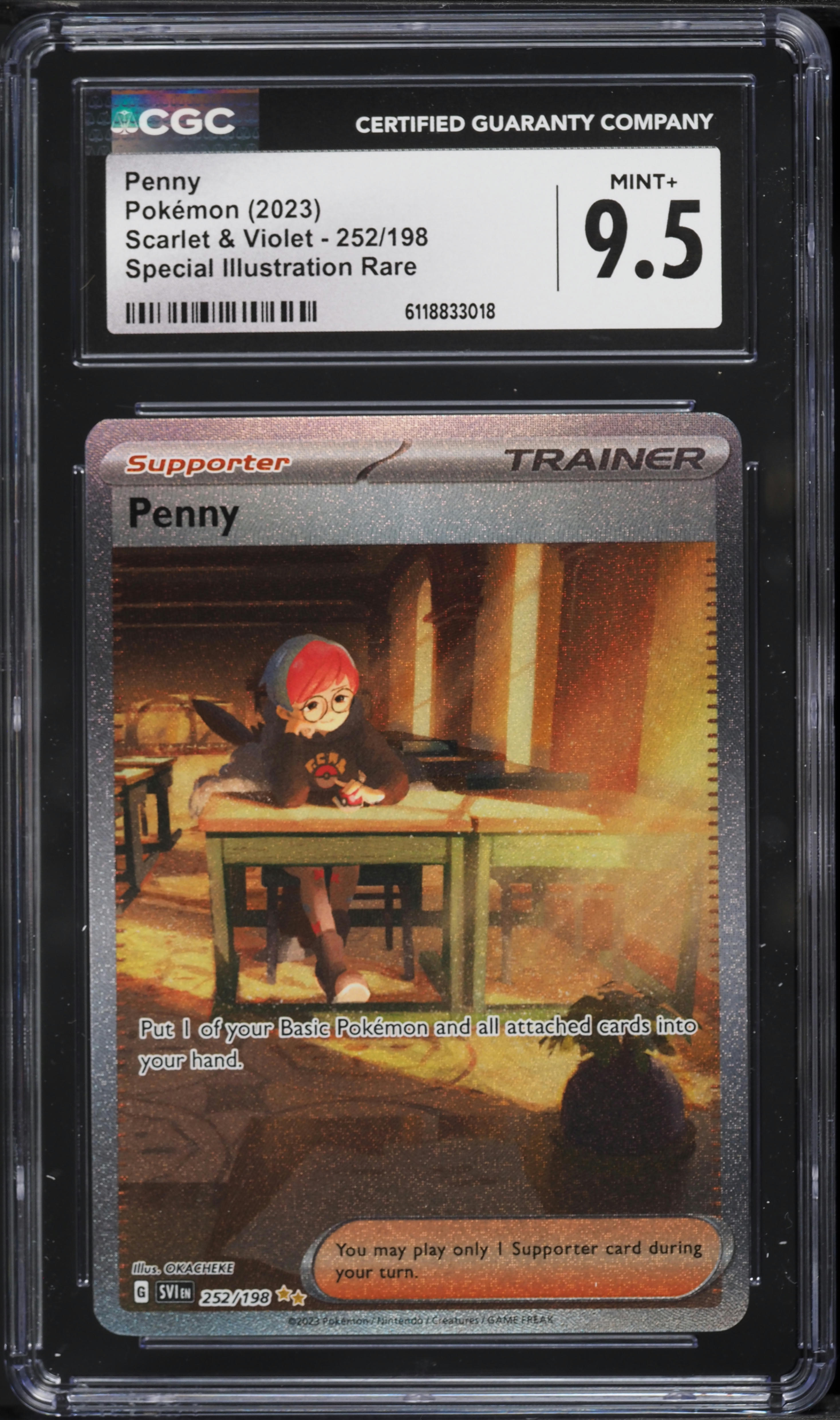 2023 Pokemon Scarlet & Violet SIR Penny #252 CGC 9.5 MINT+