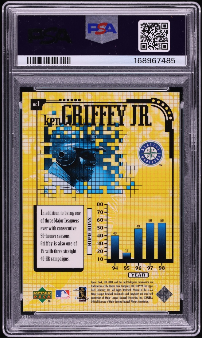 1999 Upper Deck Ionix HoloGrFX Ken Griffey Jr. #HG1 PSA 10 GEM MINT - Photo 2