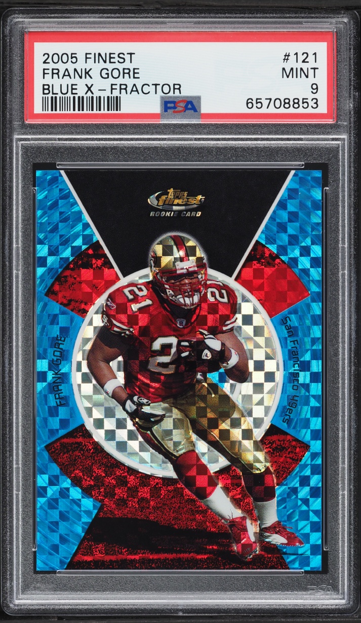 2005 Finest Blue Xfractor Frank Gore ROOKIE /150 #121 PSA 9 MINT
