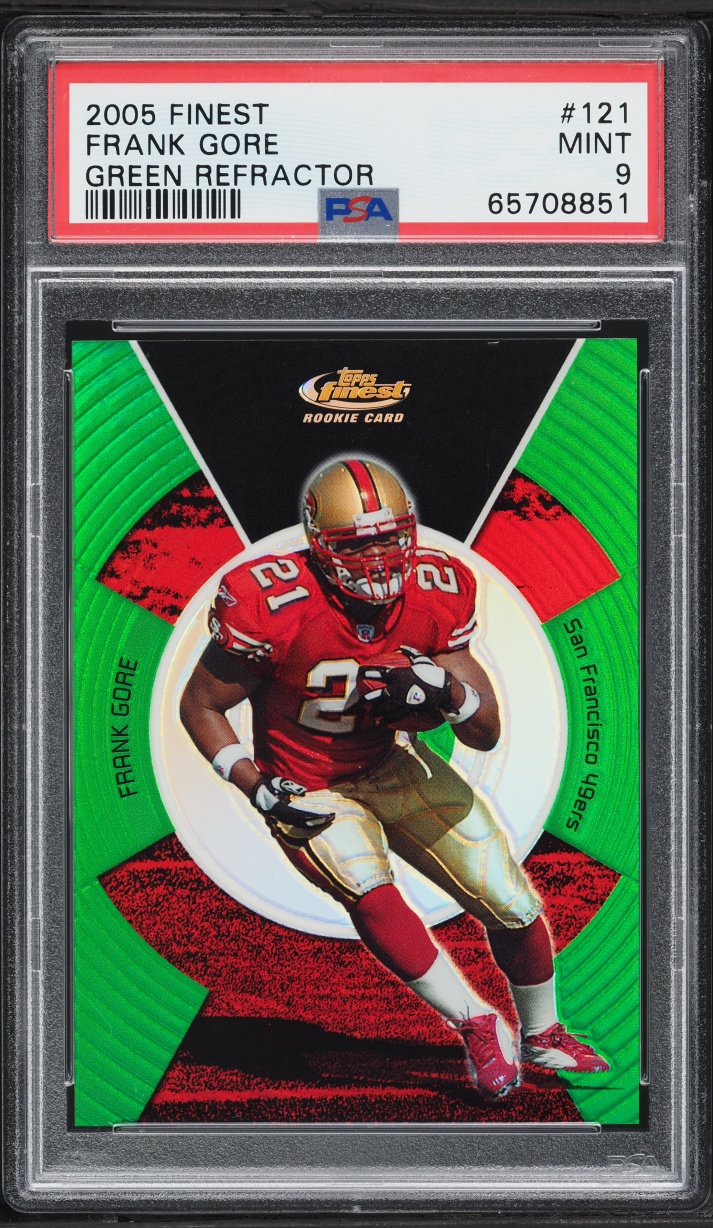 2005 Finest Green Refractor Frank Gore ROOKIE /199 #121 PSA 9 MINT